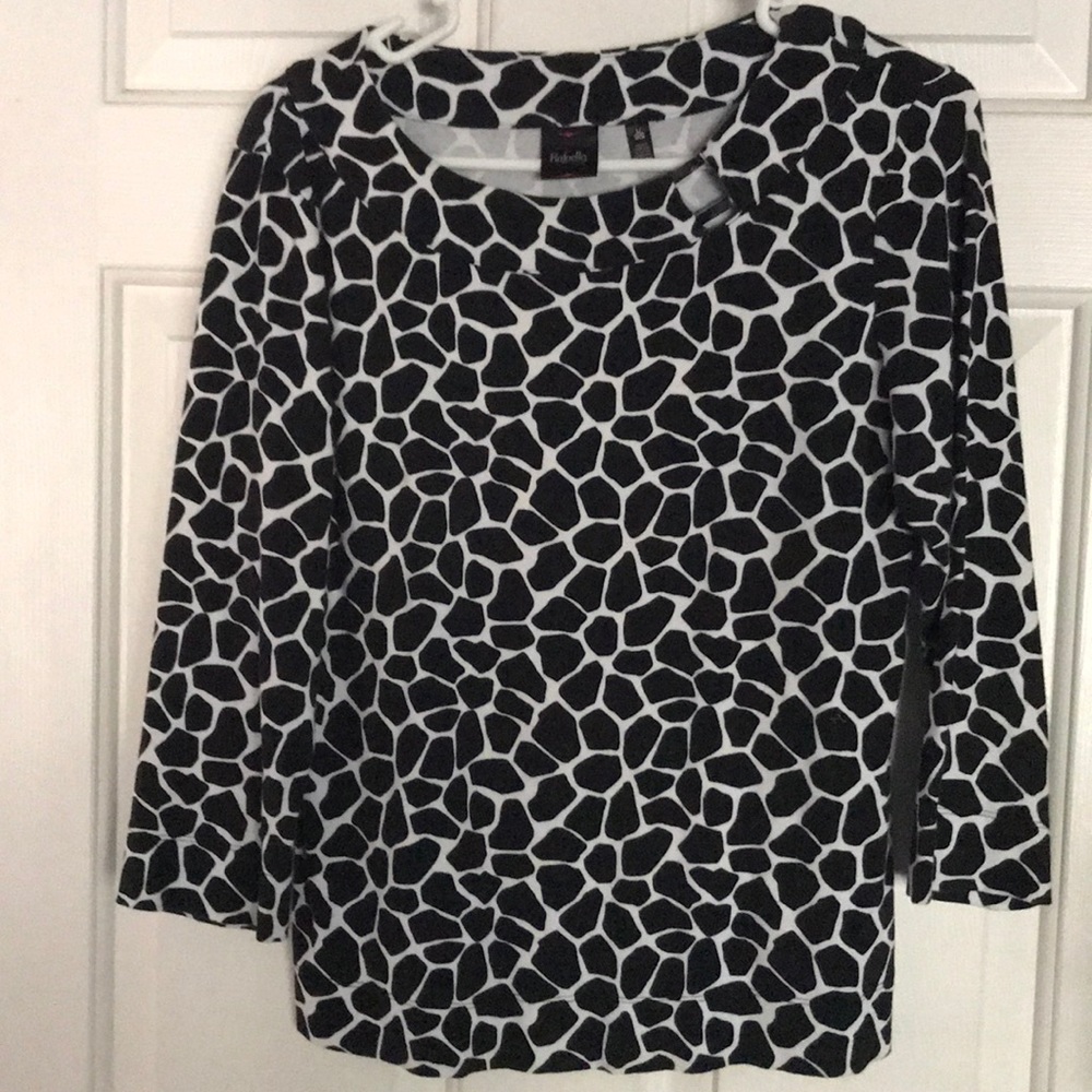 Rafaella black and white print blouse